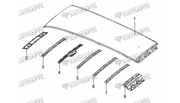 Панель крыши (без люка) Great Wall Hover H3